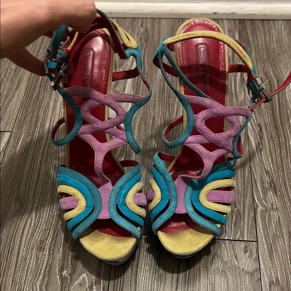 Cesare Paciotti Multicolor Strappy Heels